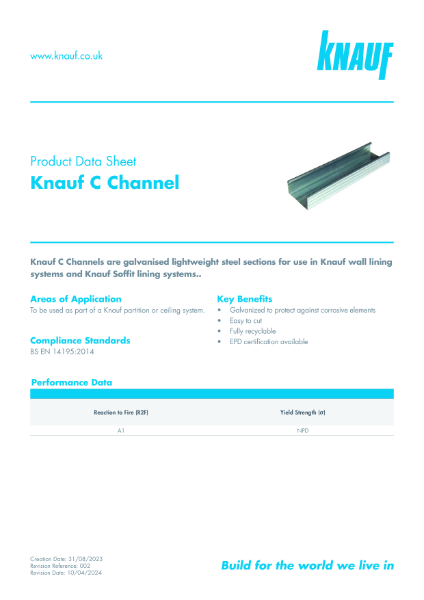 Knauf C Channel Data Sheet