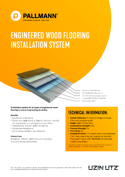 Engineered Wood Flooring Installation System - Data Sheet
