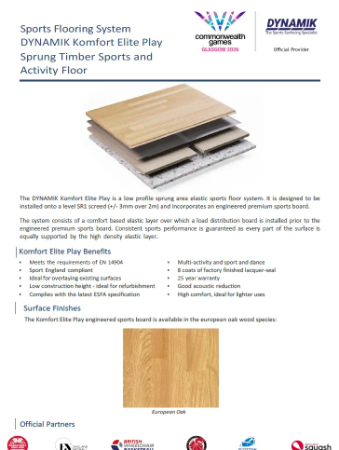 Komfort Elite Play - Sprung Timber Sports and Activity Floor