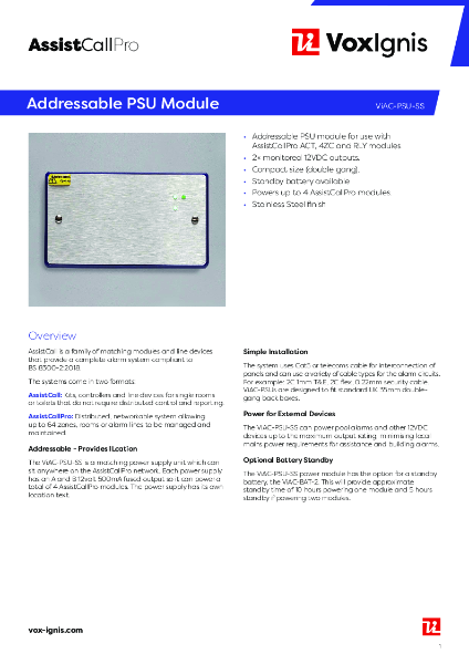 ViAC-PSU-SS Datasheet