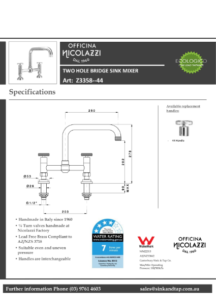 Z3358 44 Industriale technical specification