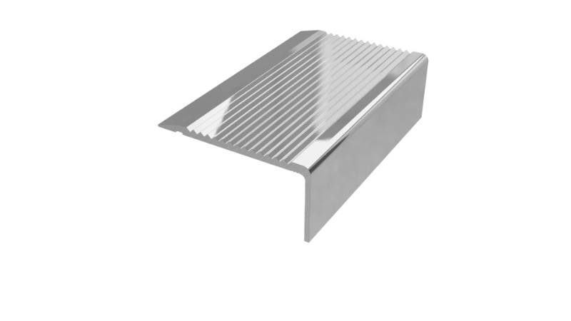 Solid Aluminium Stair Nosings With Ribbed, Castellated & Chequer Plate Tread (2.0mm/3.5mm Gauge & Ramp Tread) - Stair Edgings