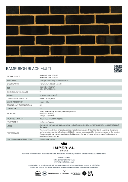 Imperial Bricks Bamburgh Black Multi Datasheet