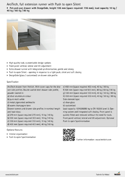 Product Catalogue - ArciTech: more profile for the design of your drawers.