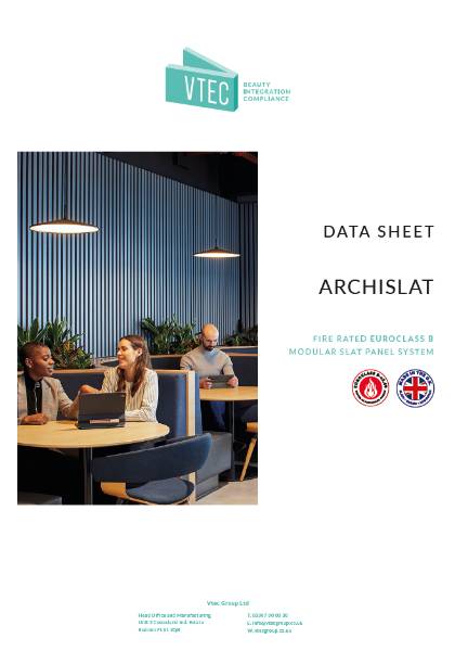 ARCHISLAT® - Fire Rated Slatted Wall and Ceilings - Data Sheet