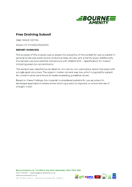 Free Draining Subsoil