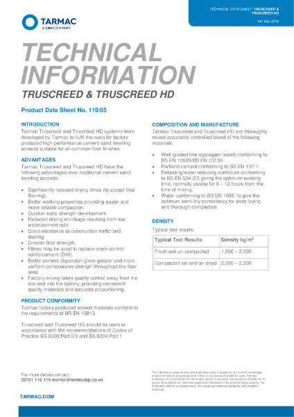 Truscreed Technical Data Sheet