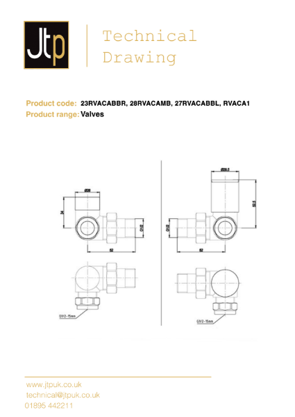 VOS Corner Radiator Valve – Product Data Sheet