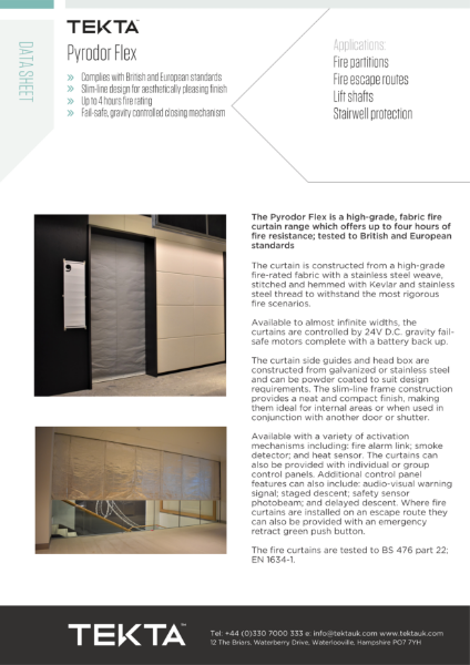 Pyrodor Flex Fire Curtain Datasheet