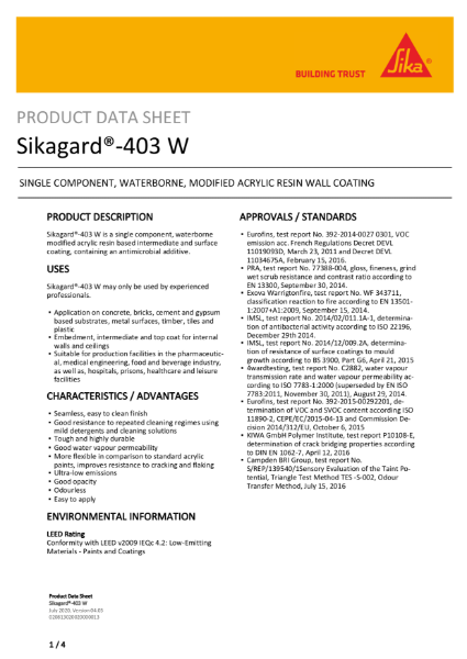 Product Data Sheet - Sikagard 403W