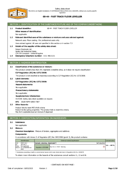 Safety-data-sheet-of-68-44-FAST-TRACK-FLOOR-LEVELLER