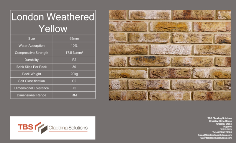 Product Data Sheet London Weathered Yellow Brick Slips