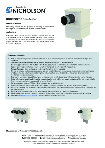ROOFBOX®P - Specification