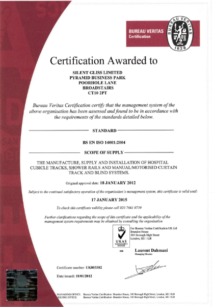 BS EN ISO 14001 Certificate