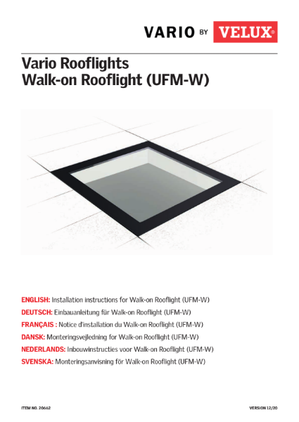 Walk-On Rooflight Installation Instructions