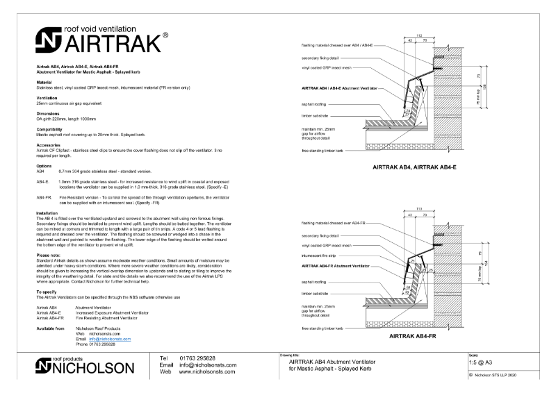 AIRTRAK AB4 Technical Data Sheet