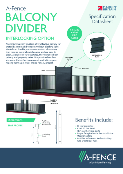 A-Fence Aluminium Fencing Full Range Spec Sheet