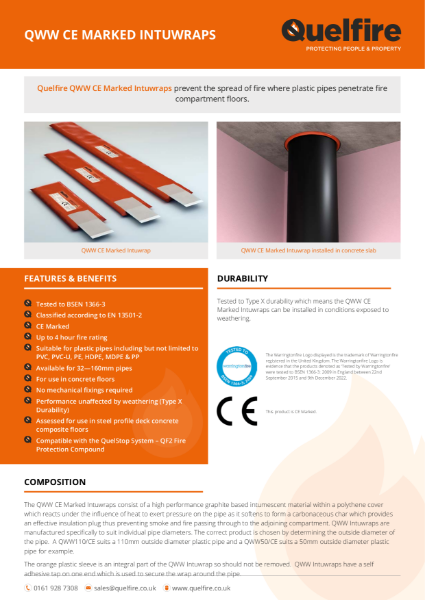 Product Data Sheet - QWW Intuwrap Intumescent Pipe Wrap