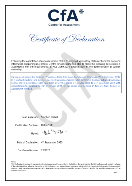 Carbon Neutral PAS2060 Certification