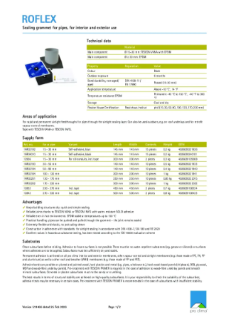 Pro Clima Roflex Technical Data Sheet