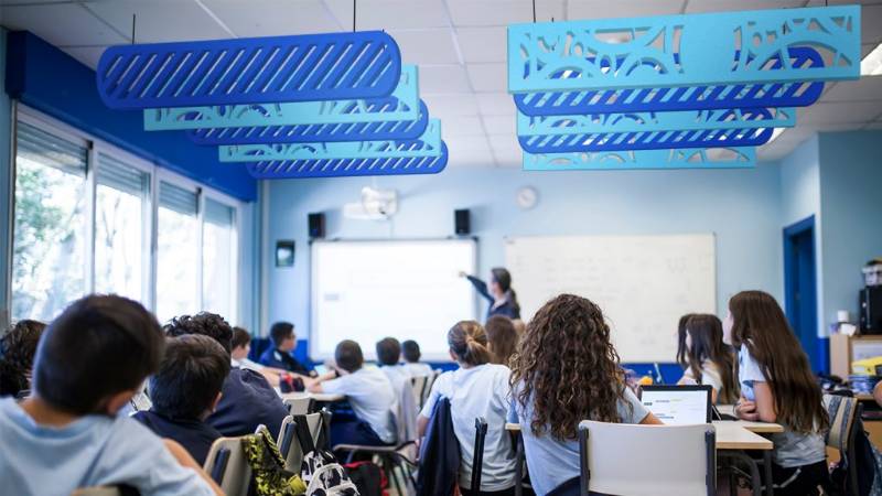 Ceiling hung acoustic baffles