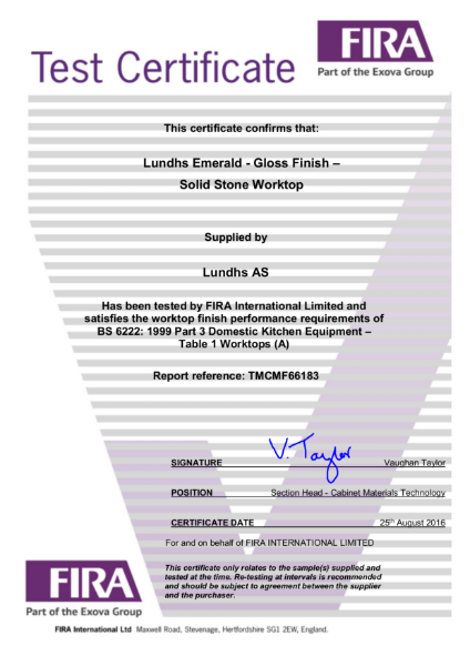 QA Certificate