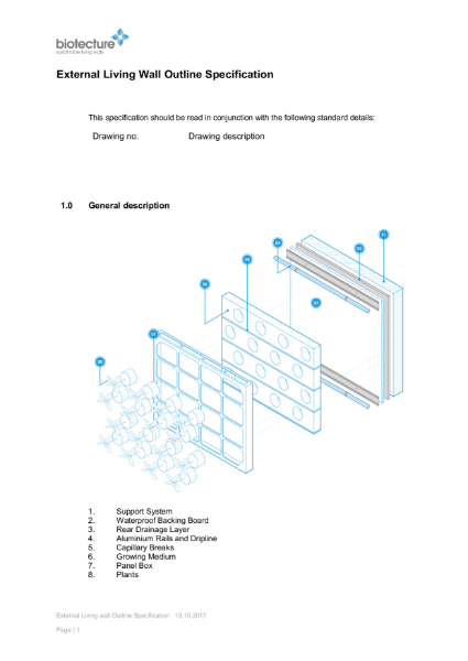 Biotecture Living Wall Outline Specification