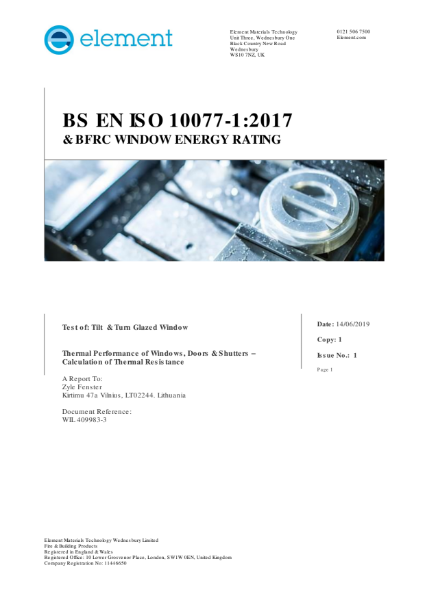 Thermal Performance of Windows, Doors & Shutters – Calculation of Thermal Resistance 