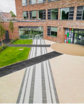 Heathfield School creates quality external communal areas using Brett's high quality Invicta Paving.