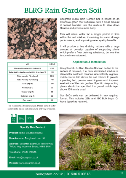 BLRG Rain Garden Soil Spec Sheet