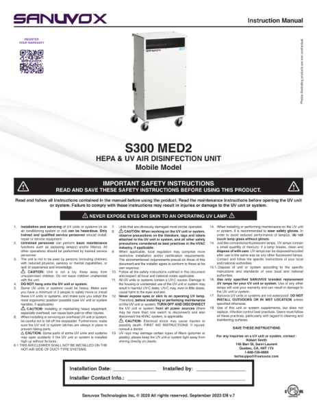 Instruction Manual for S300 MED2 (EN)