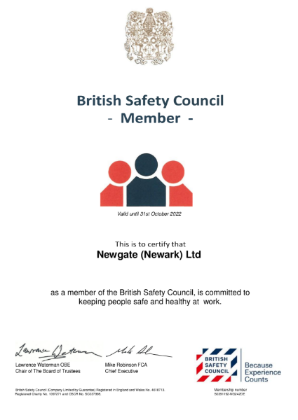 British Safety Council Certificate