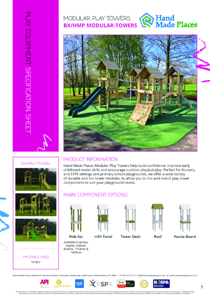 Modular Play Towers - Product Data Sheet