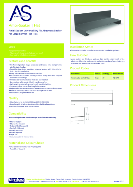 Ambi-Soaker | Flat Datasheet