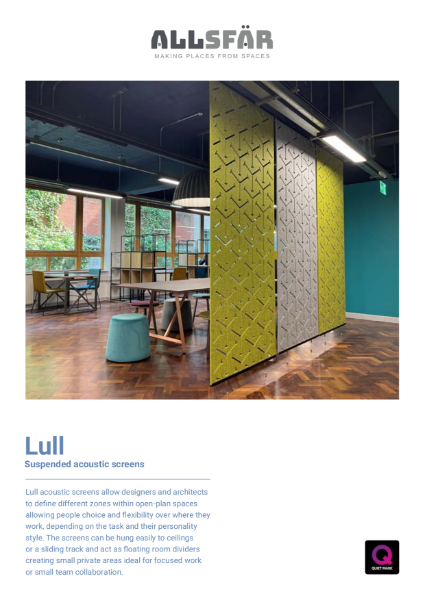 Specification Sheet for Lull Suspended Acoustic Screens