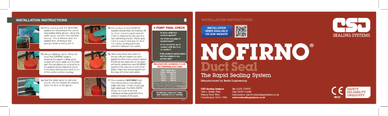 Nofirno Duct Seal Install Instructions