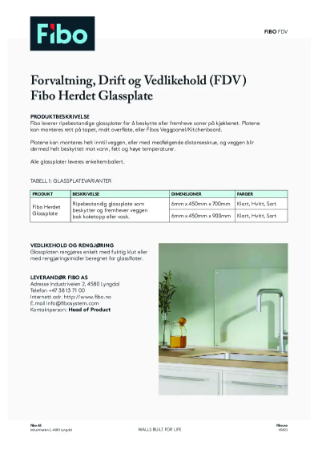 Fibo Herdet Glassplate – FDV