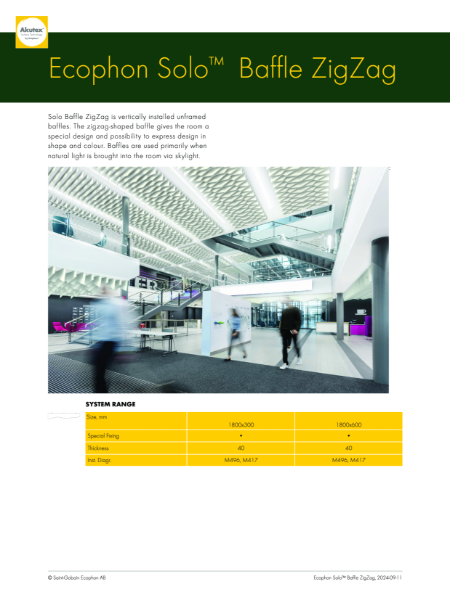 Data Sheet - Solo™ Baffle ZigZag