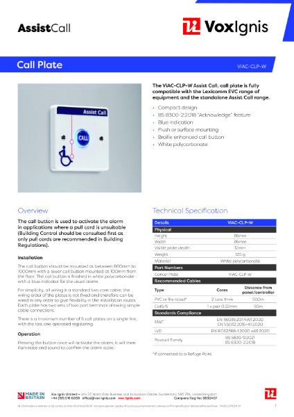 ViAC-CLP-W Datasheet rev1