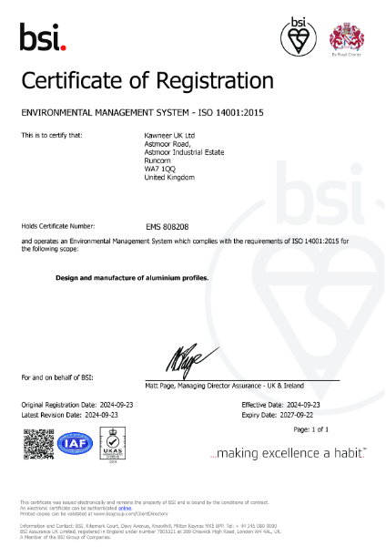 ISO 14001:2015 Certificate