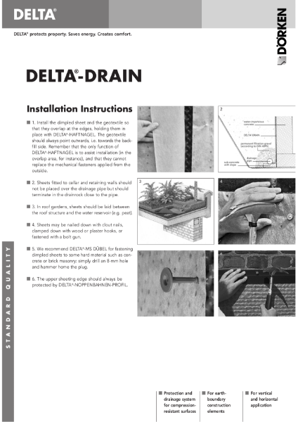 Delta-Drain installation instructions