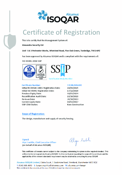 ISO 45001 Certificate