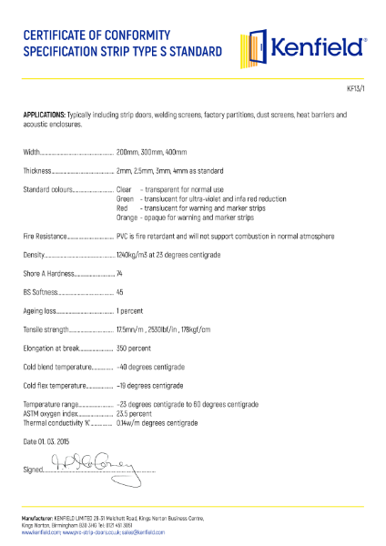 Certificate of Conformity