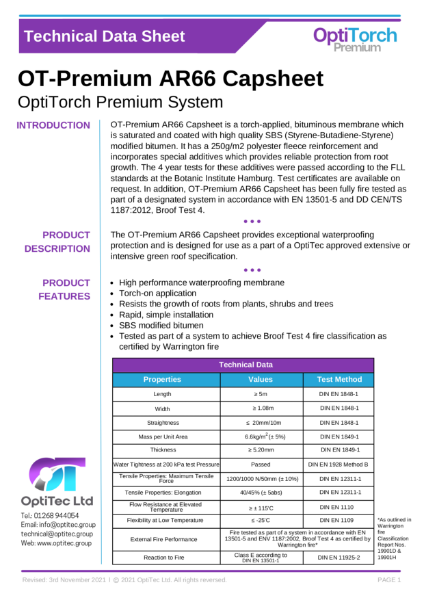 OT-Premium AR66 Capsheet TDS