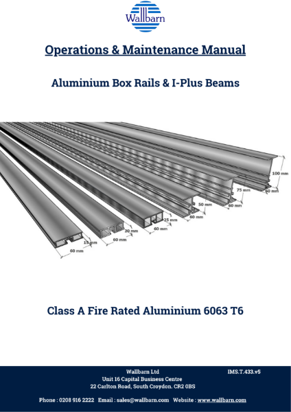 O & M Manual - Aluminium Box & I-Plus Rails / Joists