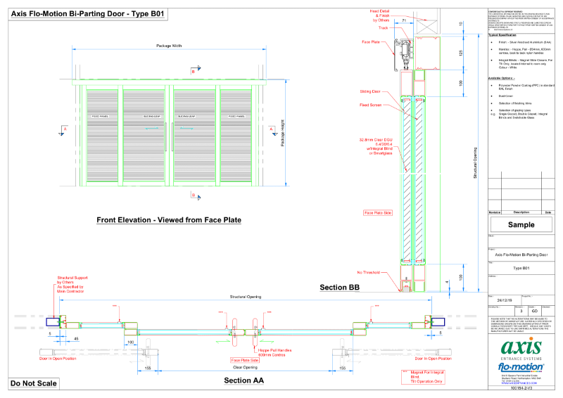 Axis Flo-Motion Bi-Parting Door - Type B01 (PDF) V3