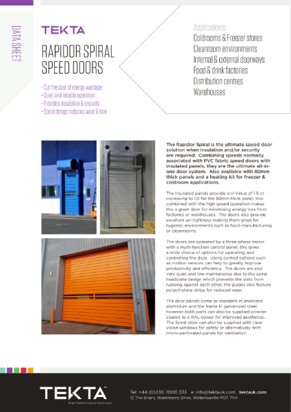 Rapidor Spiral -  Spiral Speed Door