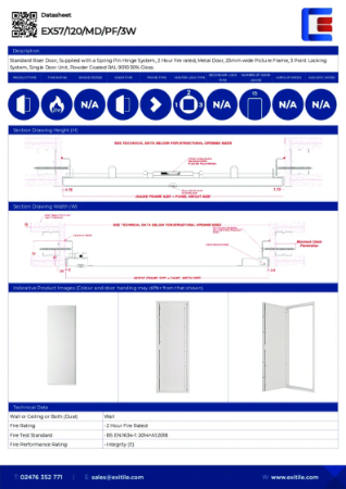 Datasheet - Riser Door (Range 57) - Picture Frame - 2 Hour Fire Rated