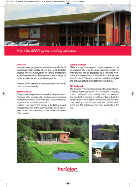 Hertalan EPDM Green Roofing Systems