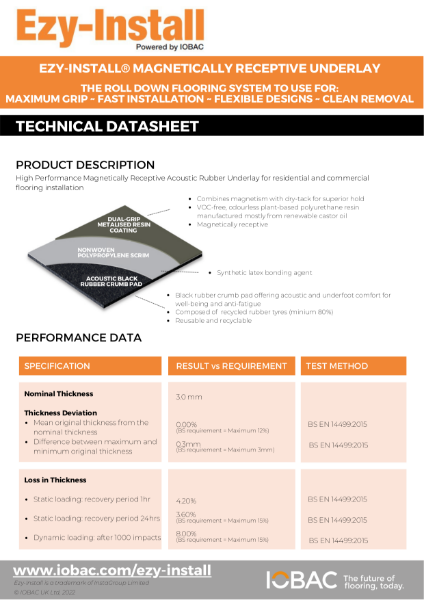 IOBAC EZY-INSTALL - Technical Datasheet